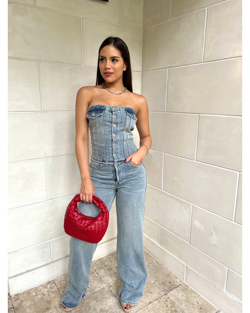 DENIM OBSESSED JUMPSUIT