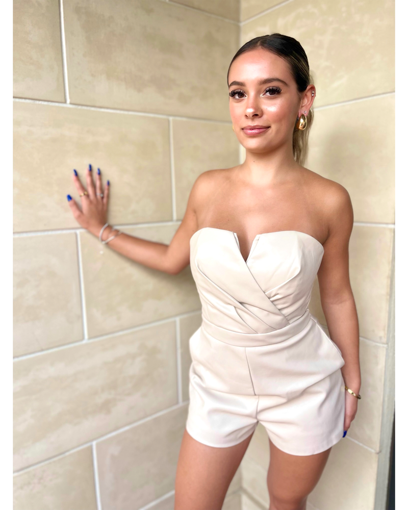 JUST THE LOOK VEGAN LEATHER ROMPER