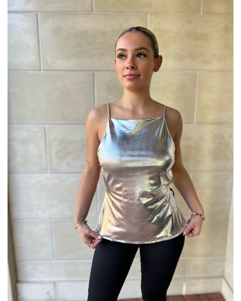 TIME TO PARTY METALLIC TOP