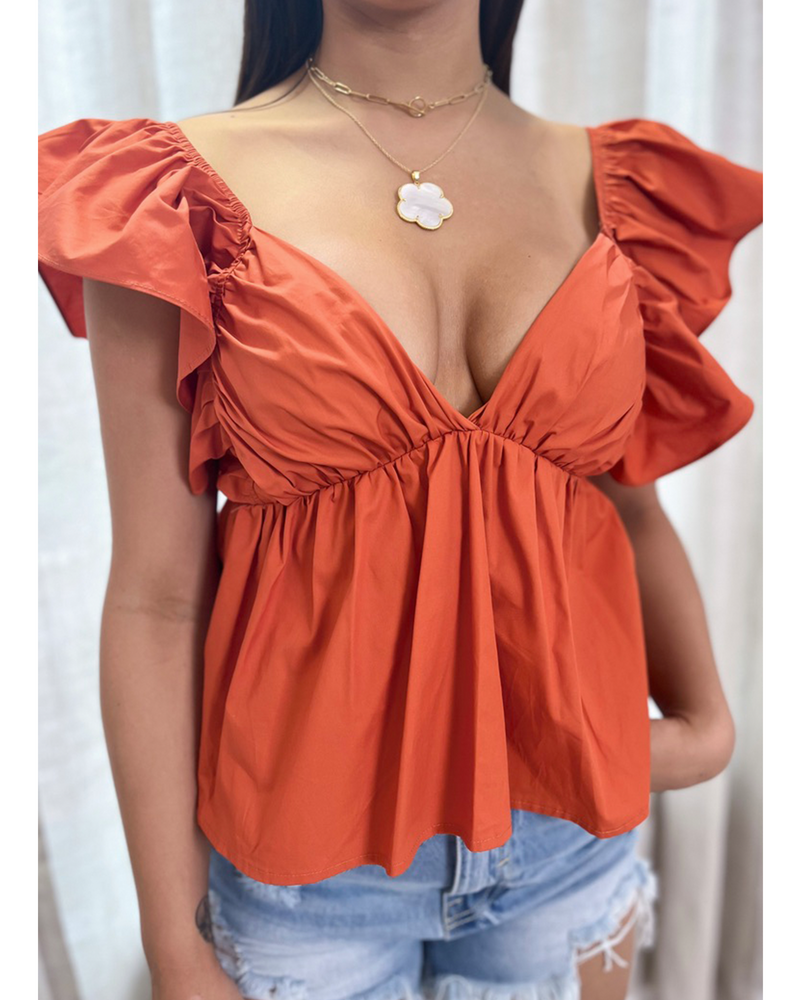 SUNSET BREEZE BABYDOLL TOP