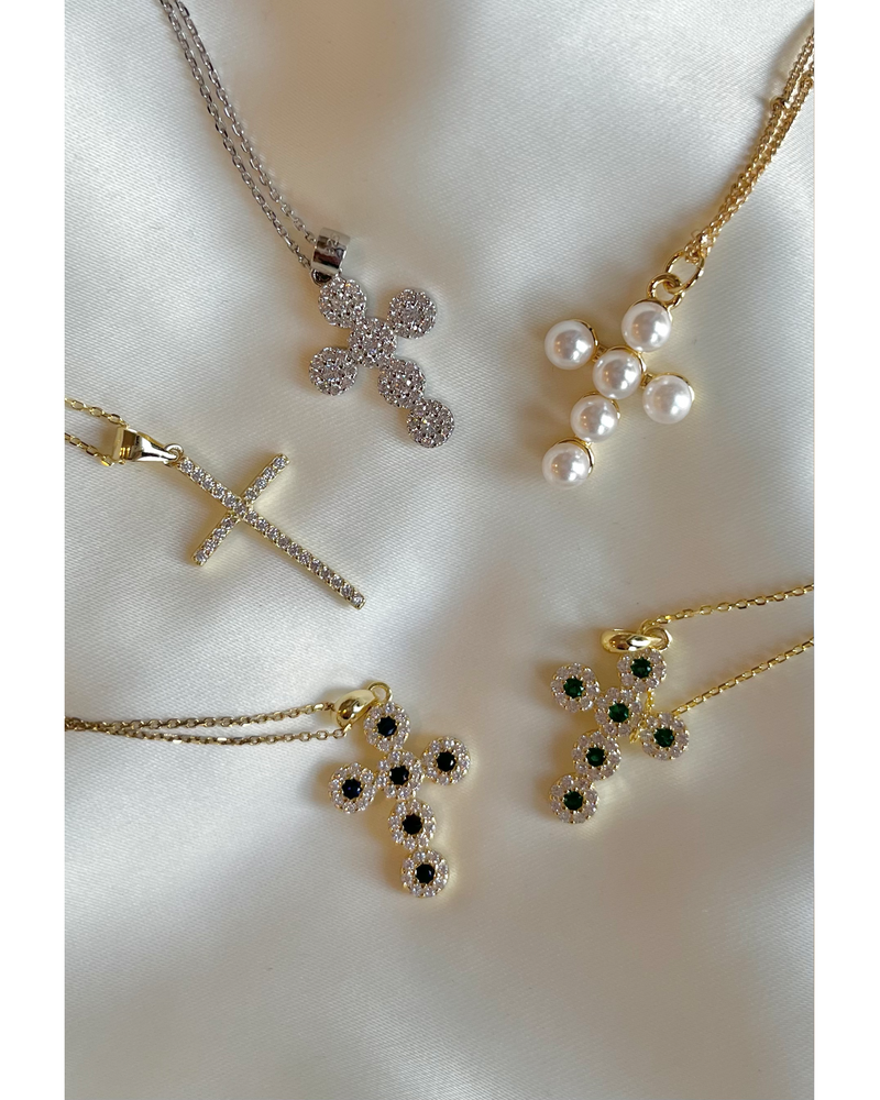 SHIMMER CROSS NECKLACE