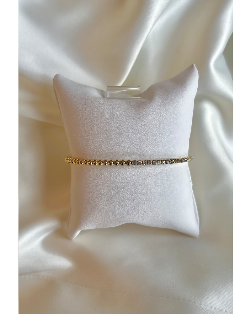 MB067-C11 WRAP AROUND GOLD AND STUDDED BRACELET