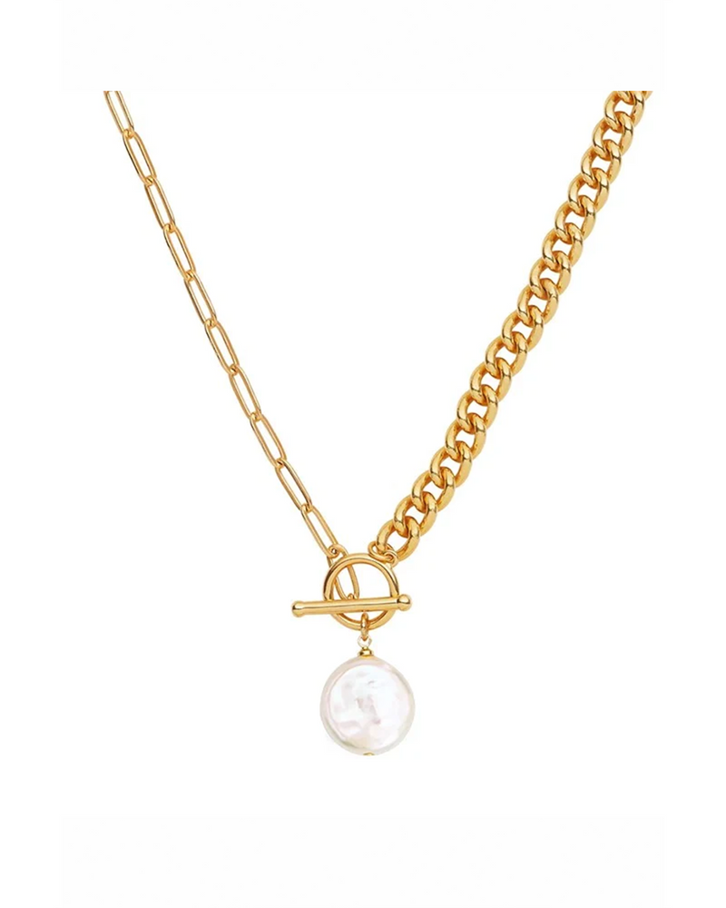 VIDA PEARL CHAIN TOGGLE NECKLACE