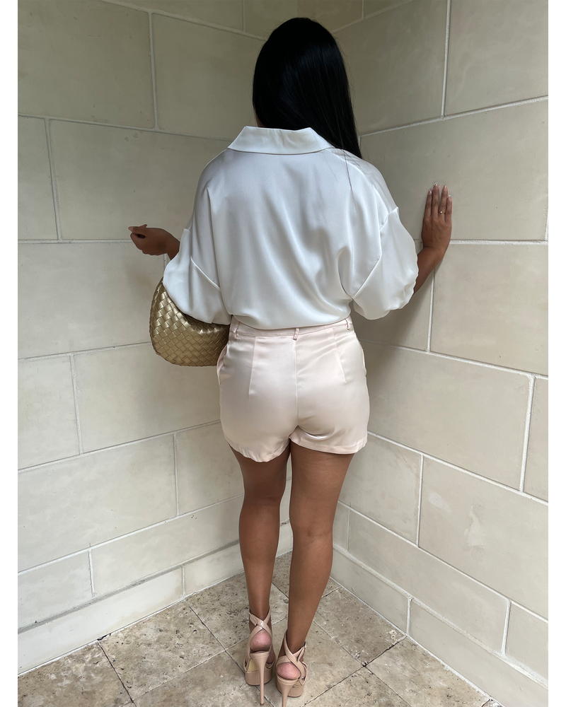 THE ELAINE CARGO SATIN SHORTS