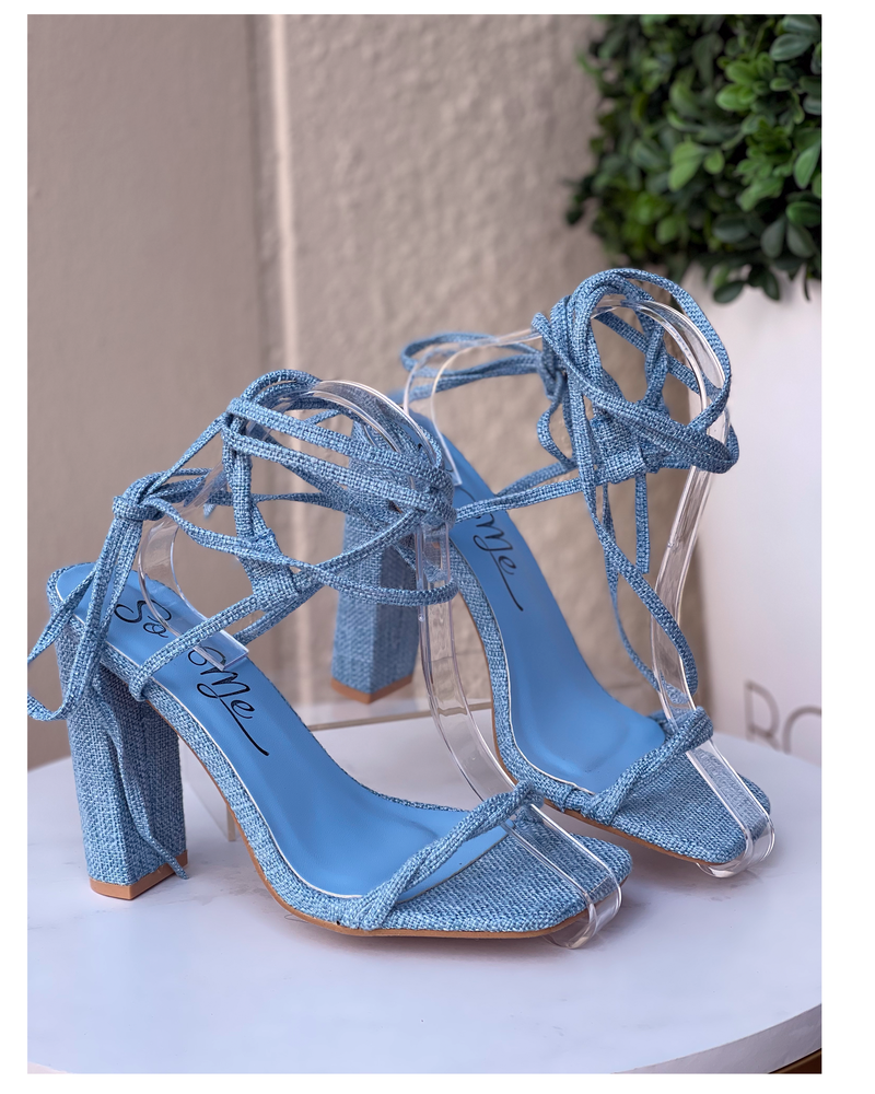 KEATIN BLUE LINEN SANDAL