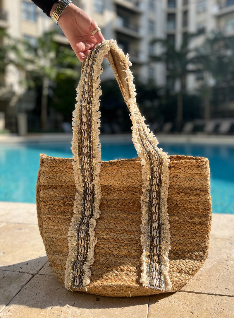 SHELLS ACCENT BEACH BAG